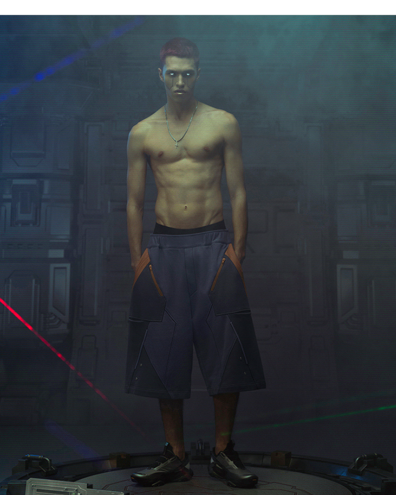 XIPHEVIL Cyberpunk Outfits Star Alliance Sports Shorts