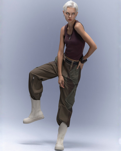 XIPHEVIL Cyberpunk Outfits Wide-Leg Techwear Pants