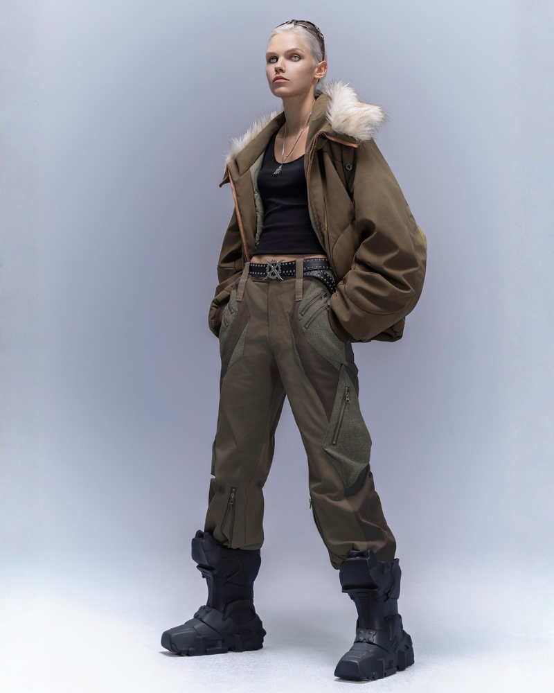 XIPHEVIL Cyberpunk Outfits Wide-Leg Techwear Pants
