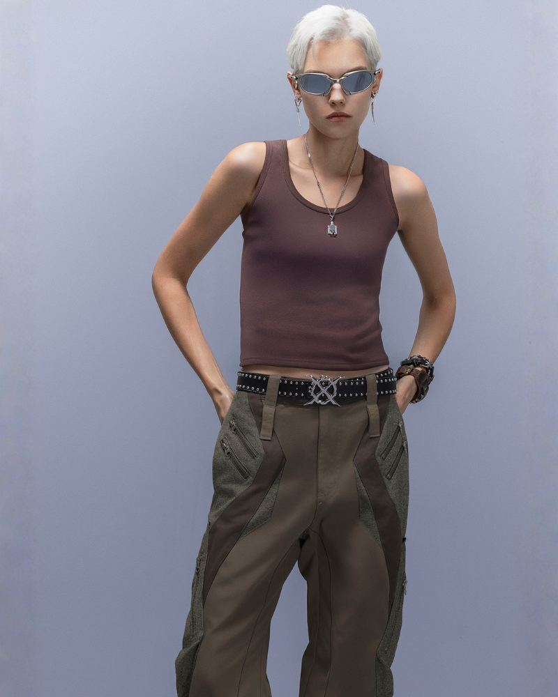 XIPHEVIL Cyberpunk Outfits Wide-Leg Techwear Pants