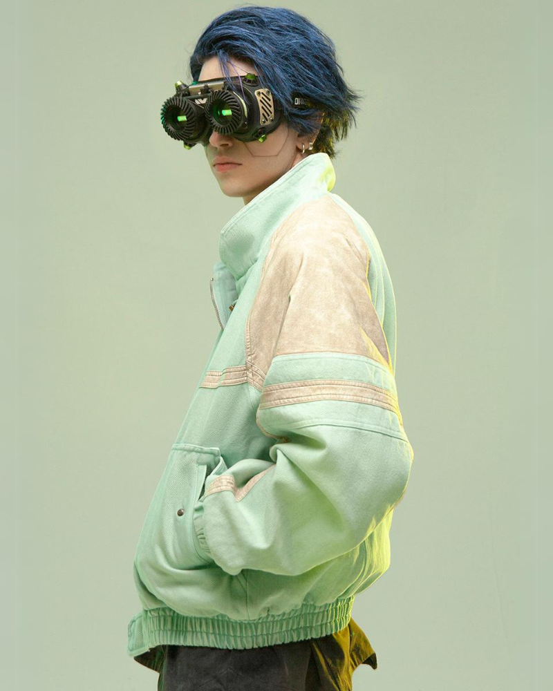 XIPHEVIL Cyberpunk Outfits 3D Embossed PU Patchwork Jacket