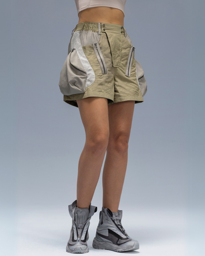 XIPHEVIL Cyberpunk Street-Style Star Arc Cocoon Pocket Shorts - Women