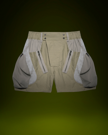 XIPHEVIL Cyberpunk Street-Style Star Arc Cocoon Pocket Shorts - Women