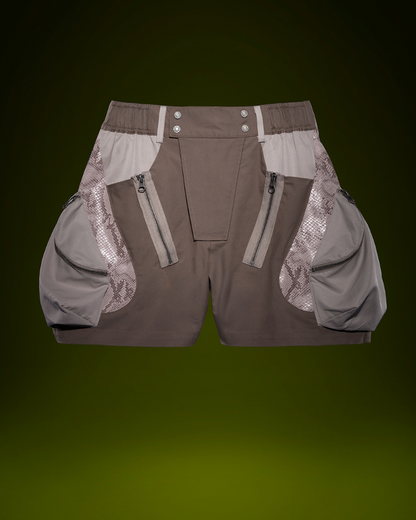 XIPHEVIL Cyberpunk Street-Style Star Arc Cocoon Pocket Shorts - Women