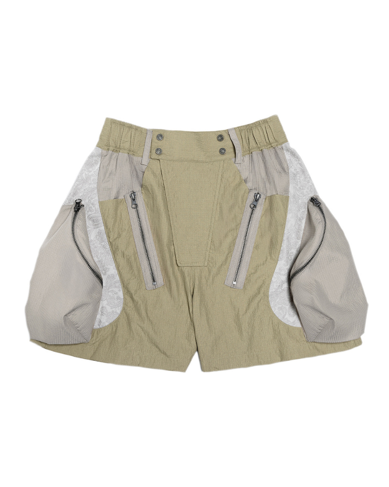 XIPHEVIL Cyberpunk Street-Style Star Arc Cocoon Pocket Shorts - Women