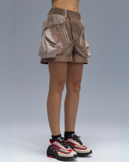 XIPHEVIL Cyberpunk Street-Style Star Arc Cocoon Pocket Shorts - Women