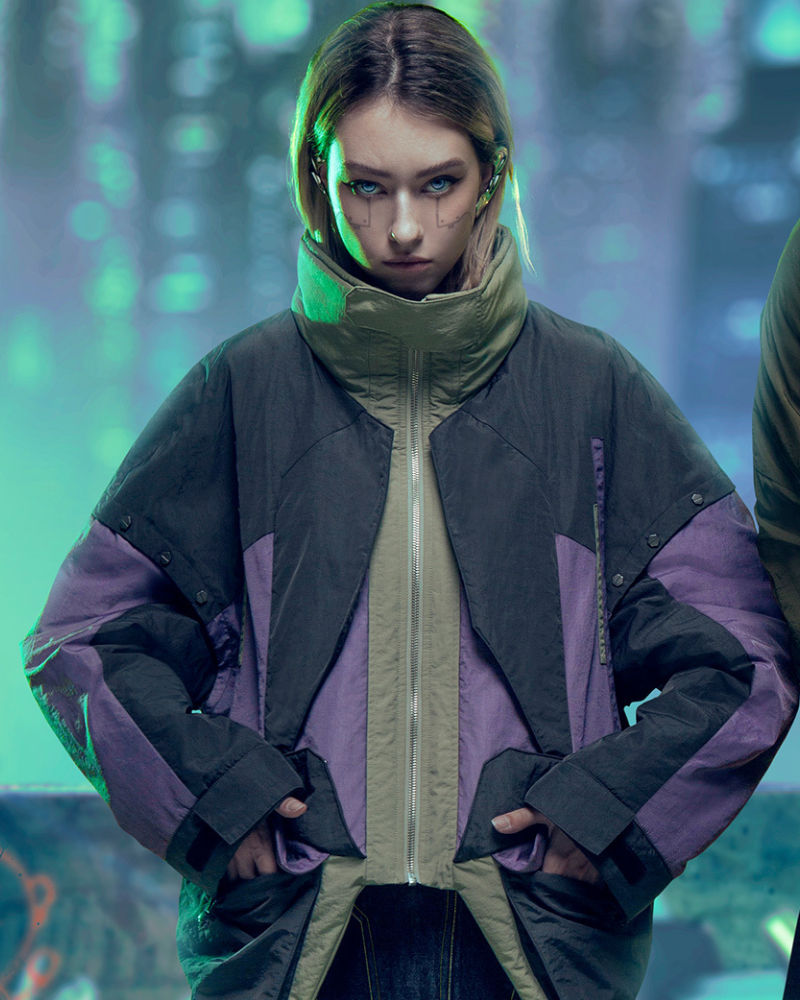 XIPHEVIL Cyberpunk Outfits Exotic Hacker Urban Winter Jacket