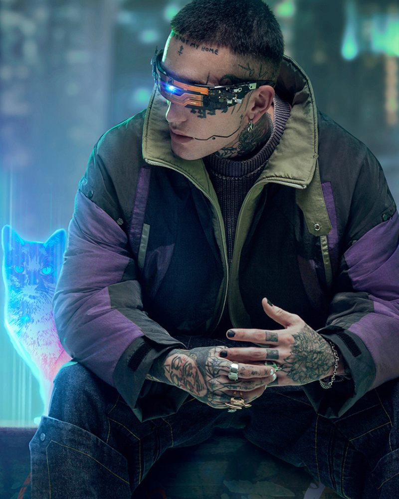 XIPHEVIL Cyberpunk Outfits Exotic Hacker Urban Winter Jacket