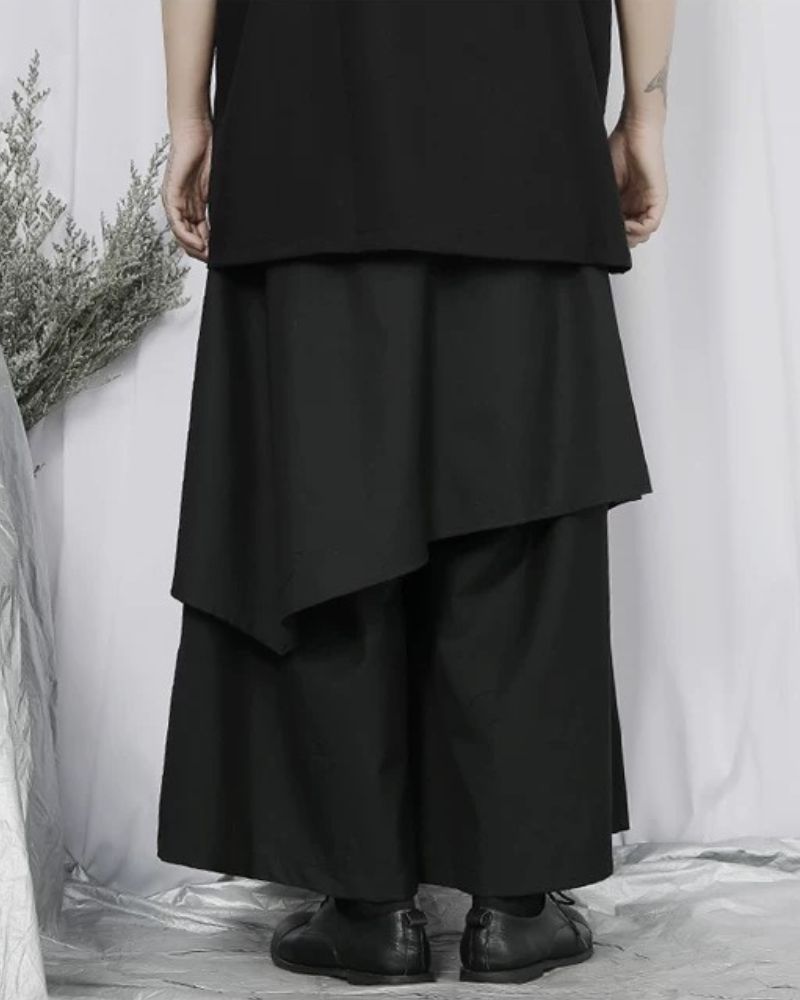Modern Japanese Asymmetric Patchwork Hakama Pants – Techwear Official