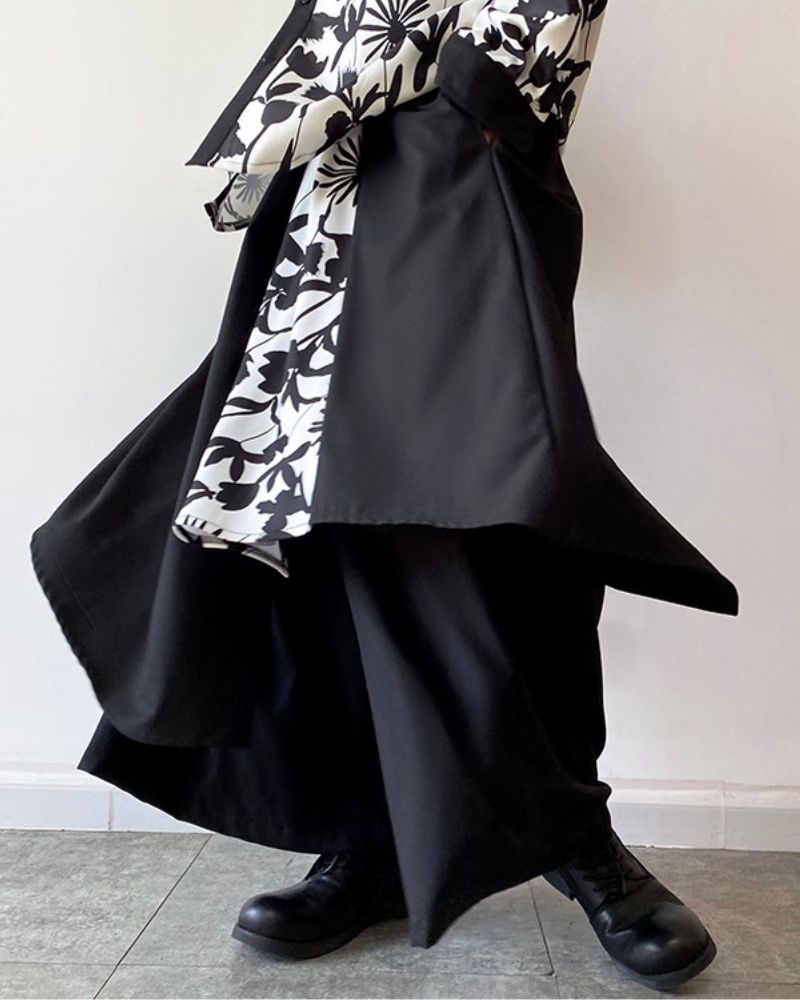 Modern Japanese Asymmetric Patchwork Hakama Pants – Techwear Official