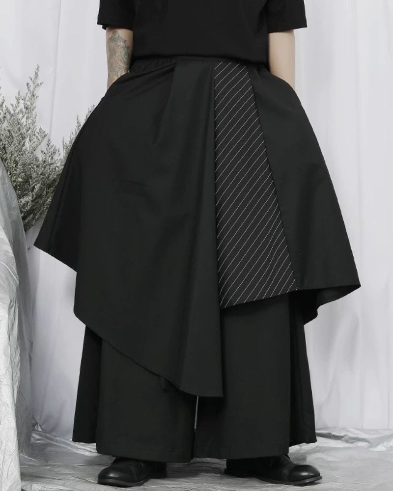 Modern Japanese Asymmetric Patchwork Hakama Pants – Techwear Official