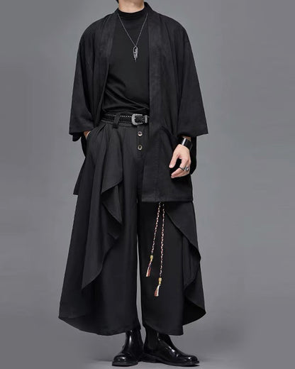 Yamamoto Carved Alloy Genuine Leather Belt