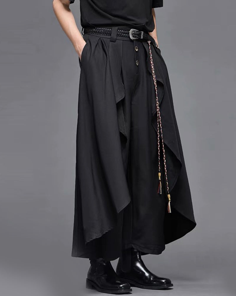 Yamamoto Carved Alloy Genuine Leather Belt