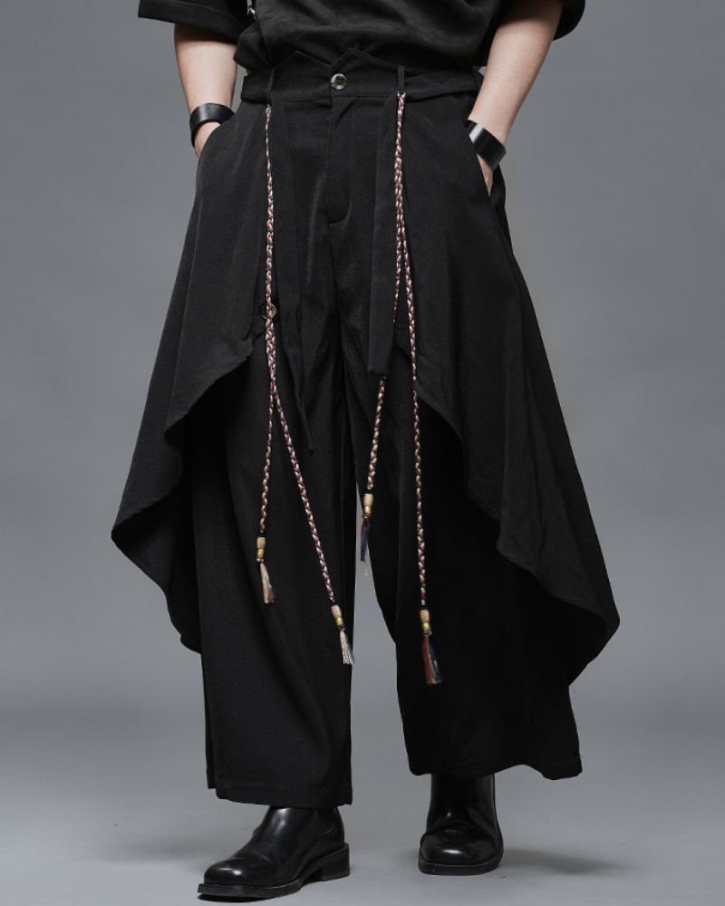 Yamamoto Dark Aesthetic Wide-Leg Hakama Pants