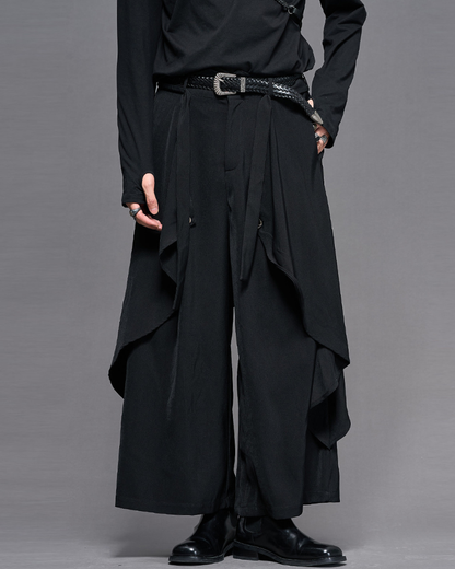 Yamamoto Dark Aesthetic Wide-Leg Hakama Pants
