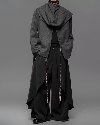 Yamamoto Dark Aesthetic Wide-Leg Hakama Pants