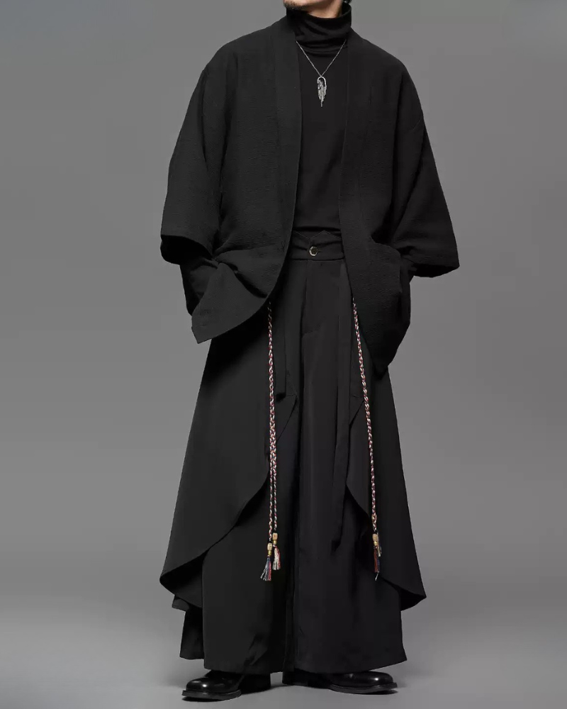 Yamamoto Dark Aesthetic Wide-Leg Hakama Pants