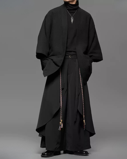 Yamamoto Dark Aesthetic Wide-Leg Hakama Pants