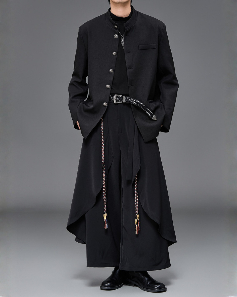 Yamamoto Dark Aesthetic Wide-Leg Hakama Pants