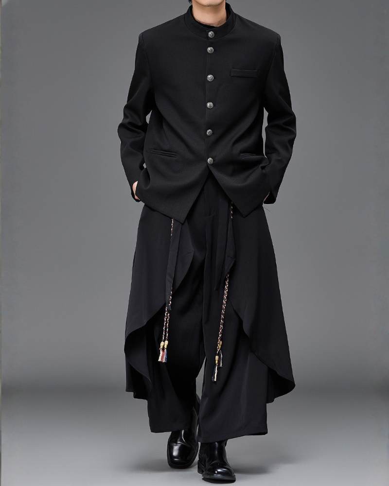 Yamamoto Dark Aesthetic Wide-Leg Hakama Pants