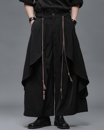 Yamamoto Dark Aesthetic Wide-Leg Hakama Pants