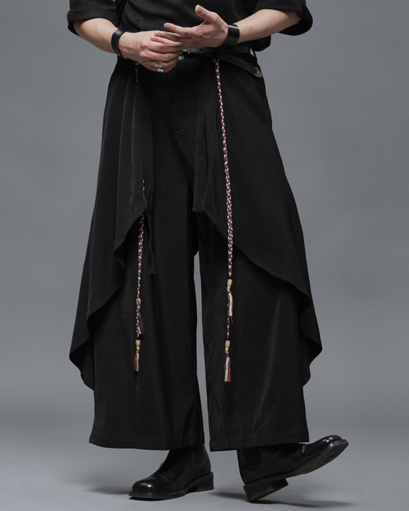 Yamamoto Dark Aesthetic Wide-Leg Hakama Pants
