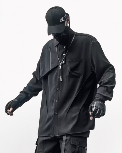 Techwear T-shirts,tactical shirt,mens black tees,cargo t-shirt men&