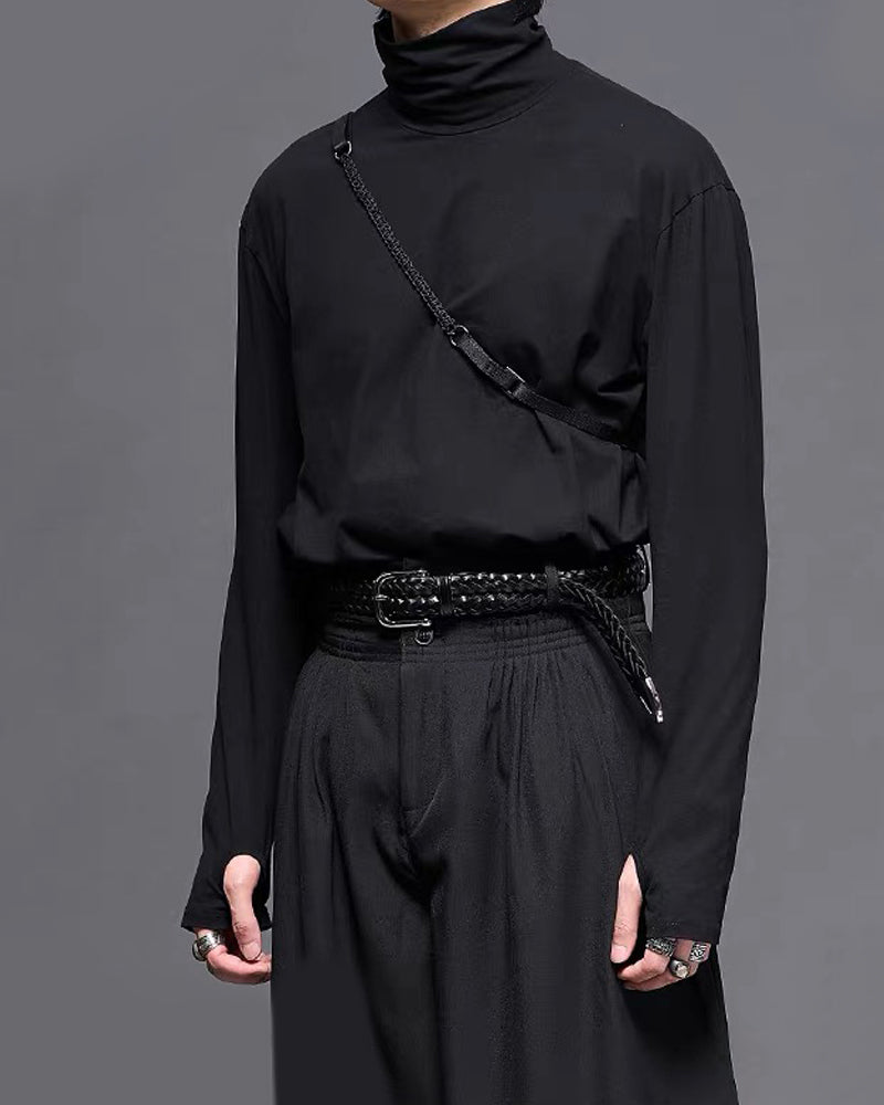 Yamamoto Mock Neck Long-Sleeve T-shirt