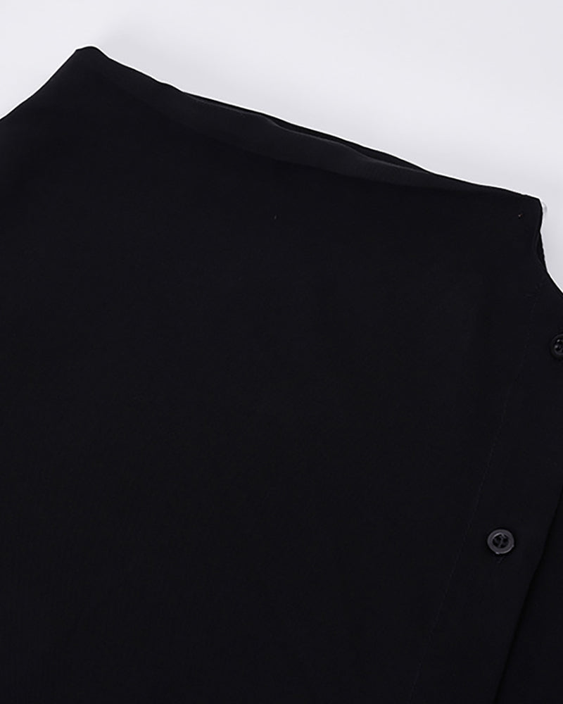 Yamamoto Relaxed Standing Collar Japanese Techwear Shirt