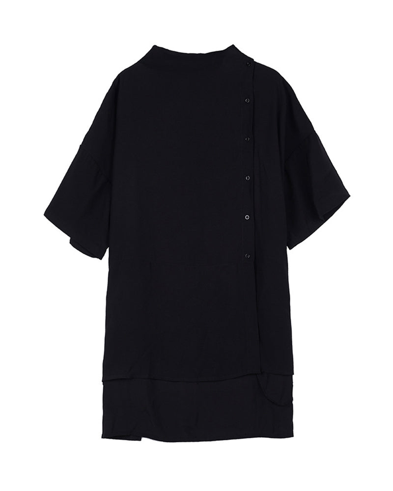 Yamamoto Relaxed Standing Collar Japanese Techwear Shirt