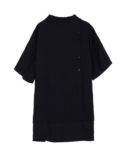 Yamamoto Relaxed Standing Collar Japanese Techwear Shirt