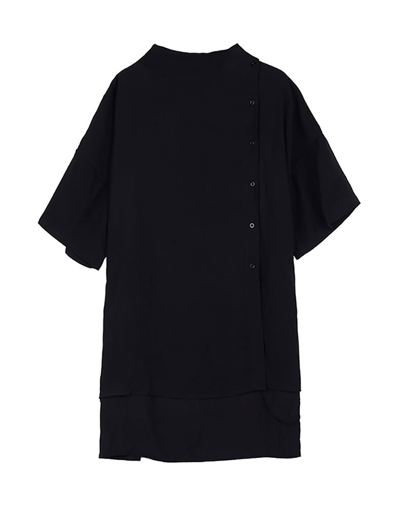 Yamamoto Relaxed Standing Collar Japanese Techwear Shirt