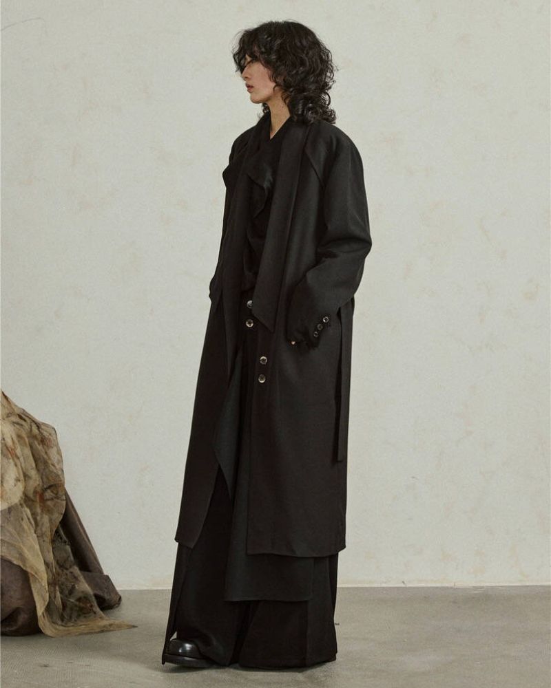 Yamamoto Scarf Collar Long Coat