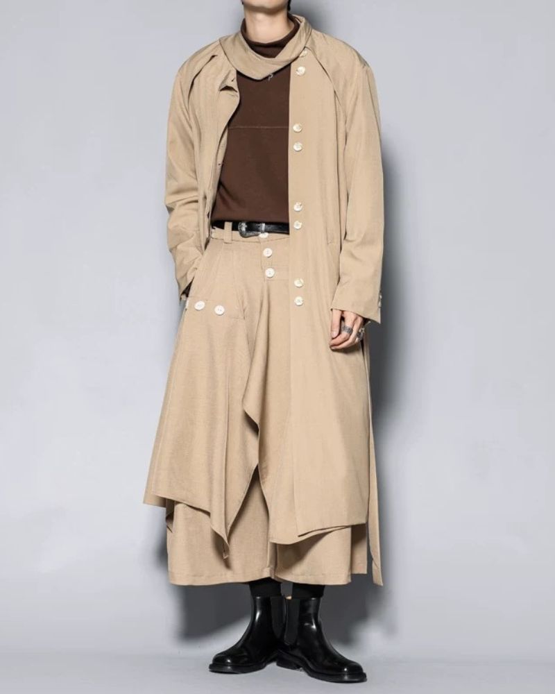 Yamamoto Scarf Collar Long Coat