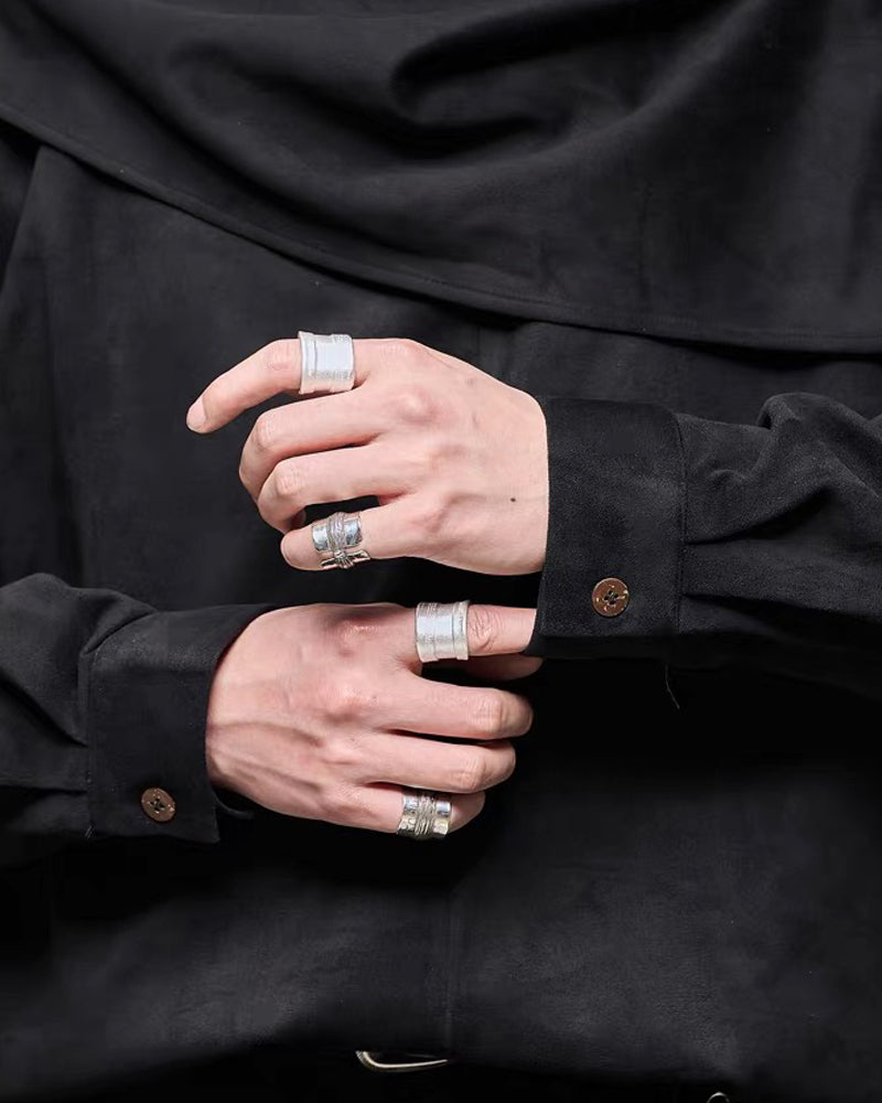 Yamamoto Shawl Collar Suede Sweatshirt