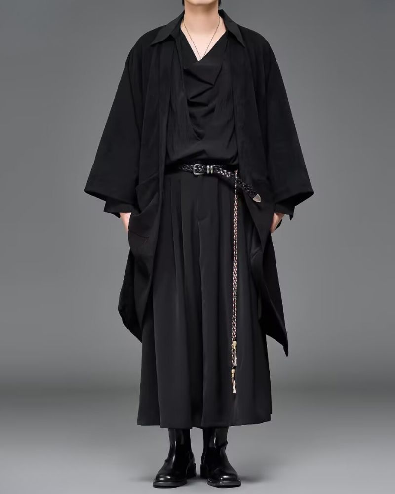 Yamamoto Suede Long Kimino Jacket