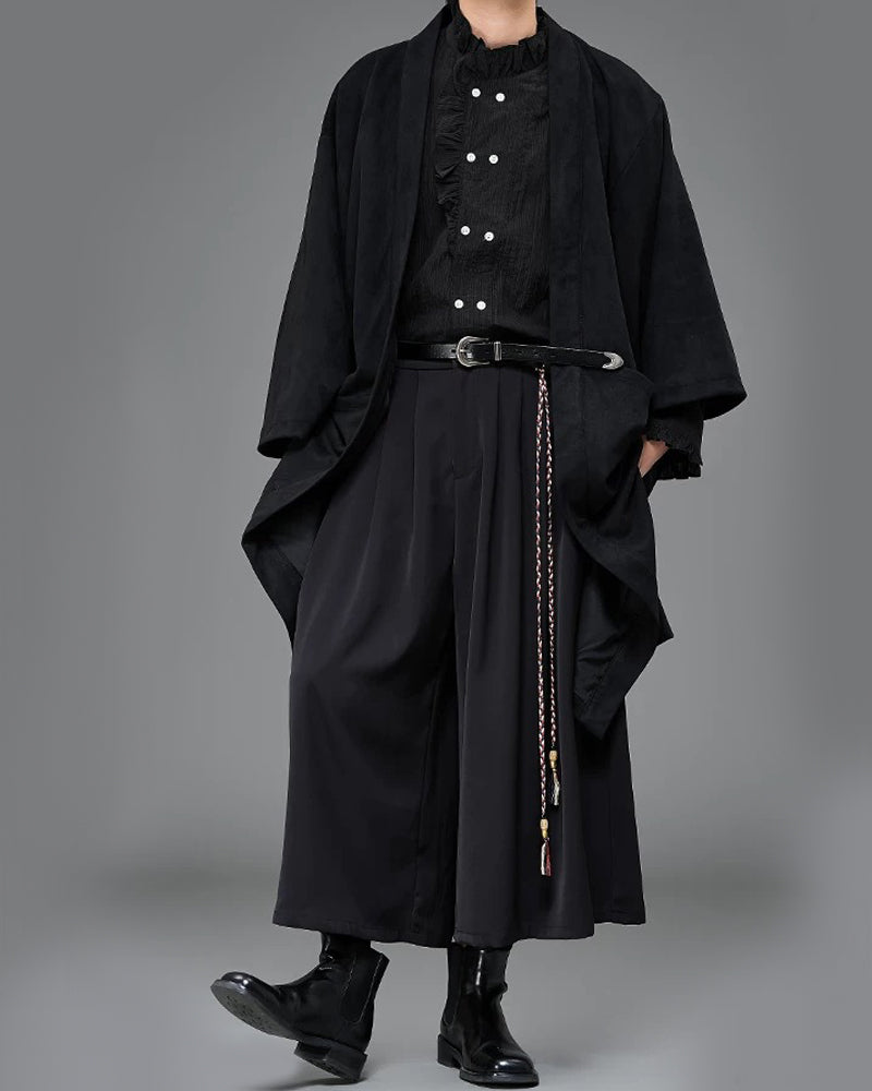 Modern Japanese Suede Long Kimino Jacket – Techwear Official