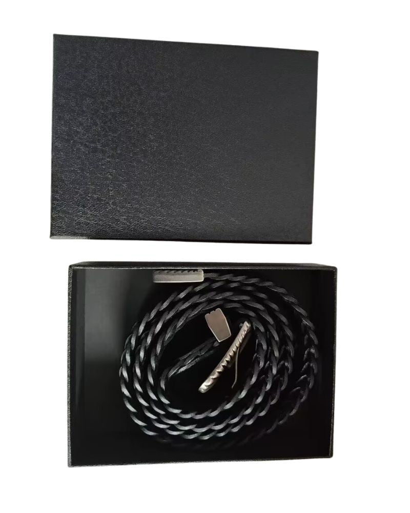 Yamamoto Carved Alloy Genuine Leather Belt