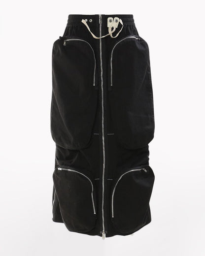 Zipper Multi-Pockets Long Cargo Skirt