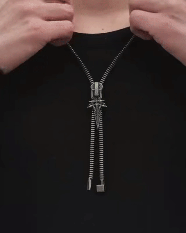 Street Punk Decorated Zipper Necklace