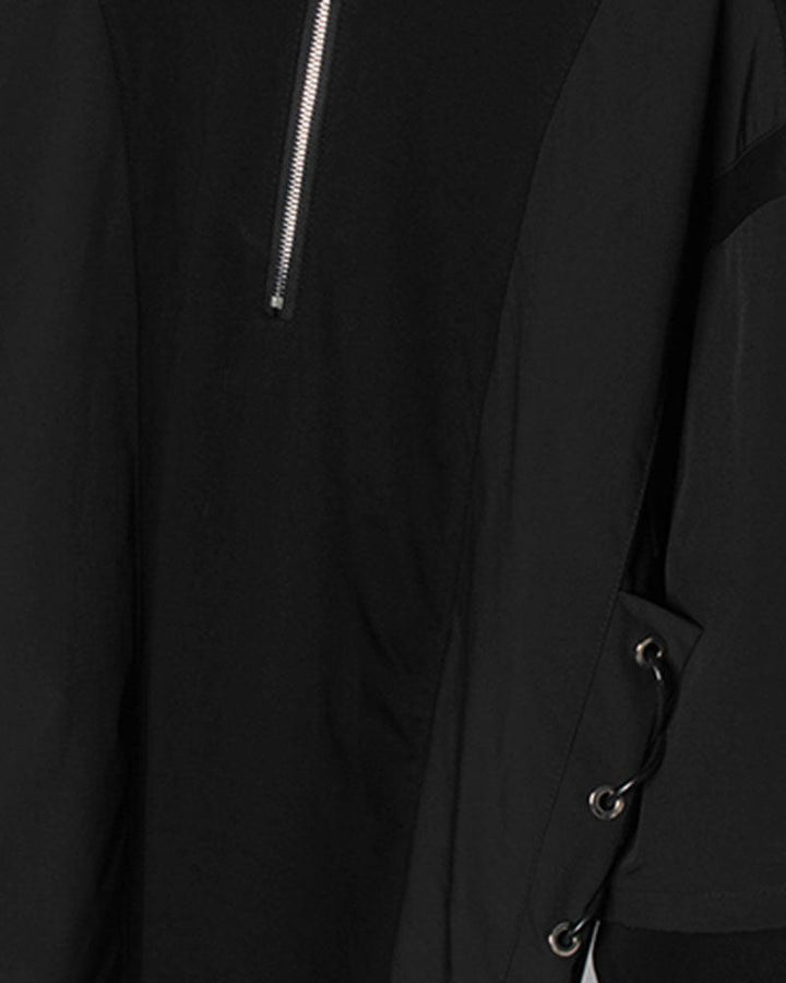 All Rise Fake Two Zipper Collar Polo Shirt - Techwear Official