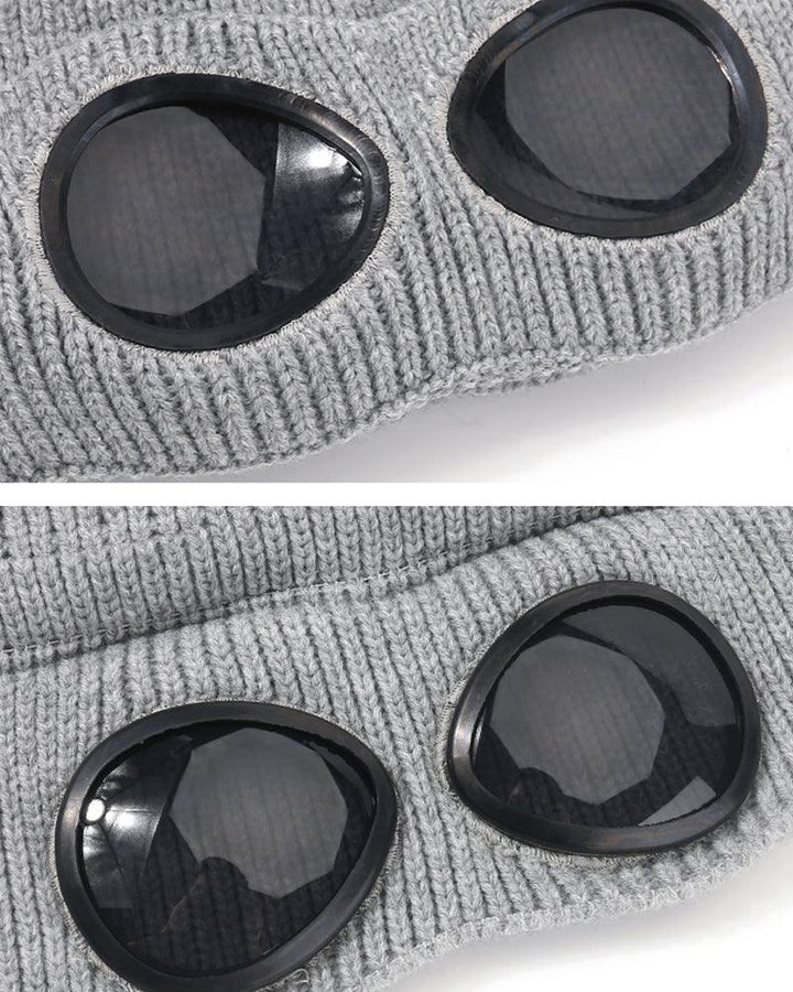 Aviator Sunglasses Knitted Futuristic Hat - Techwear Official