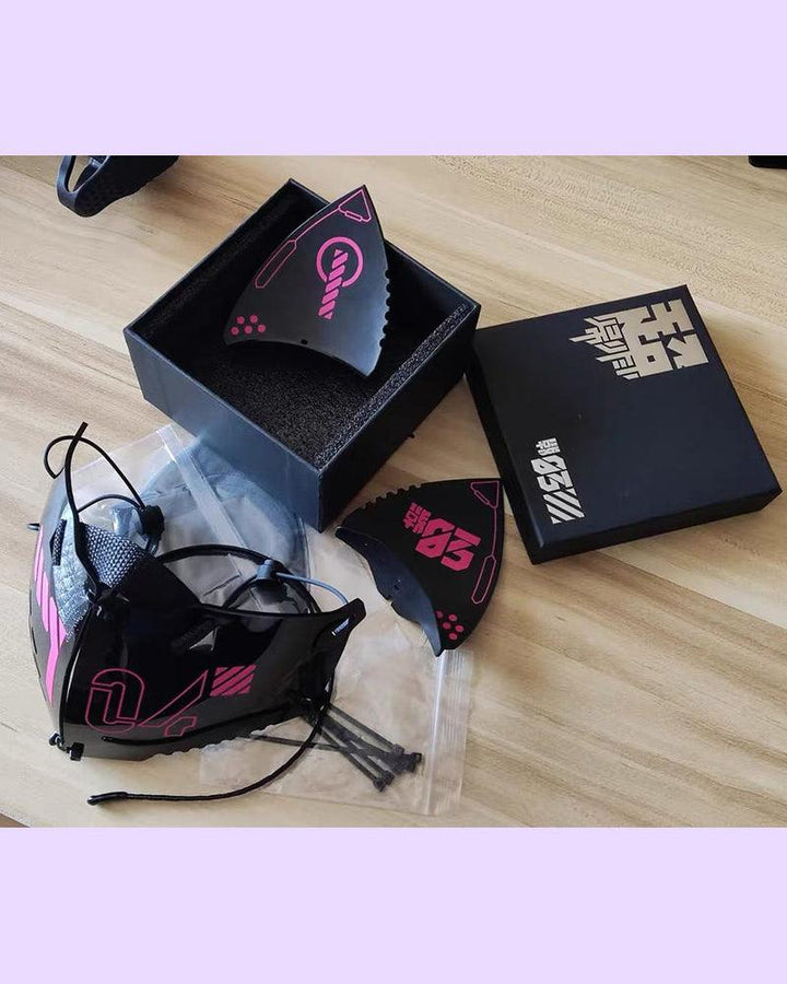 Bad Girl Cyberpunk Cat Ear Headband And Mask (Sold Separately) - Techwear Official