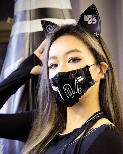 Bad Girl Cyberpunk Cat Ear Headband And Mask (Sold Separately) - Techwear Official