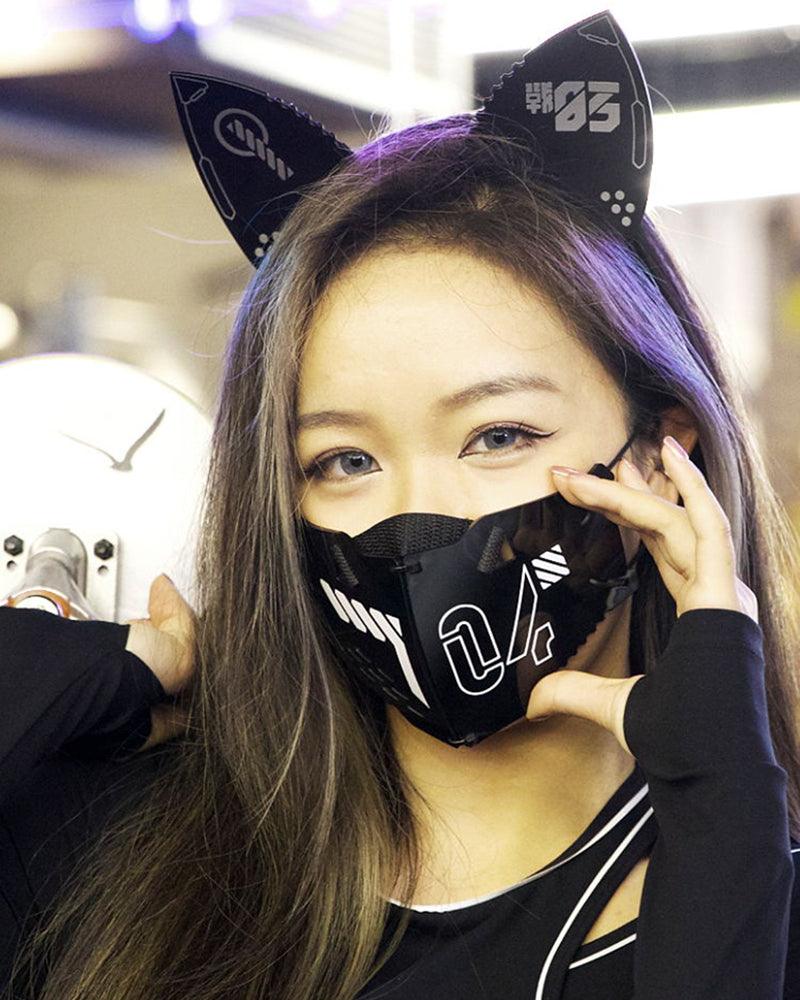 Bad Girl Cyberpunk Cat Ear Headband And Mask (Sold Separately) - Techwear Official