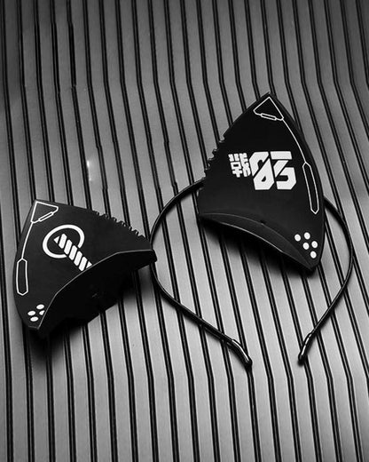 Bad Girl Cyberpunk Cat Ear Headband And Mask (Sold Separately) - Techwear Official