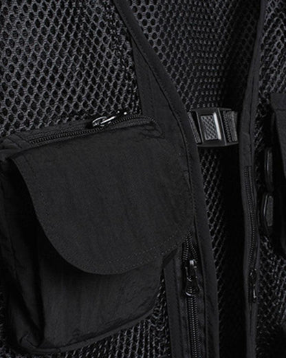 Beat It Multi-pocket Fishnet Vest - Techwear Official