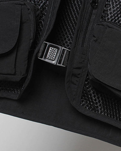 Beat It Multi-pocket Fishnet Vest - Techwear Official