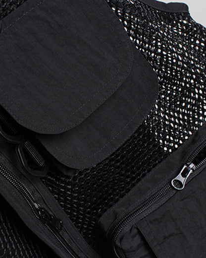 Beat It Multi-pocket Fishnet Vest - Techwear Official