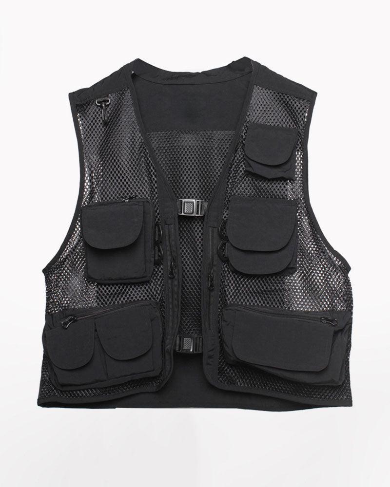 Beat It Multi-pocket Fishnet Vest - Techwear Official
